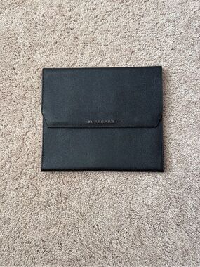 Burberry Black Pebbled Leather Fold-Over Pouch